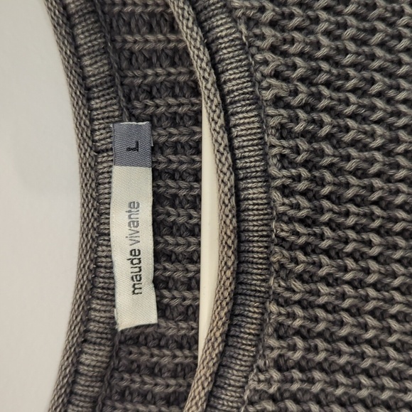 Maude Vivante Sweater Knit Sequins Rhinestones Gray size Large 100% Cotton - Picture 3 of 10